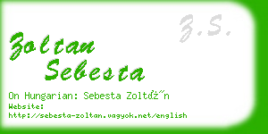 zoltan sebesta business card